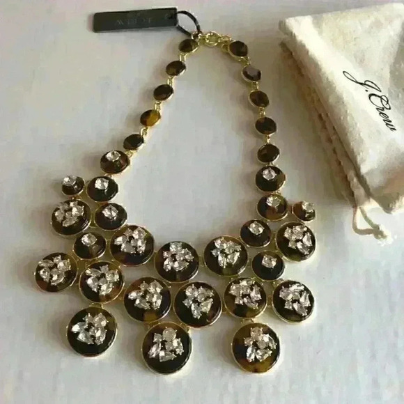 J Crew NEW Tortoise & Crystal Statement Ne… - Picture 8 of 10